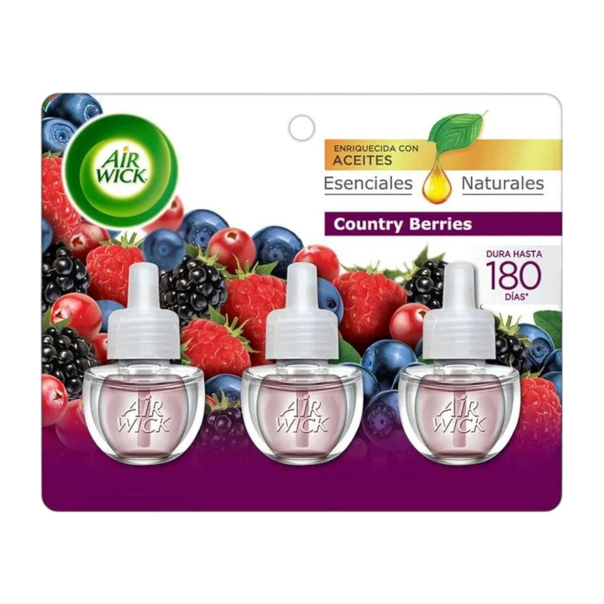 AIRWICK - Recarga Desodorante Electrico Berries Airwick 3 Un