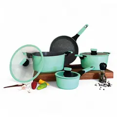 KITCHENWARE - Pack Batería de Cocina Profesional KW Marble - Aluminio Mint
