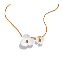 GENERICO - Collar Flores Orquidea en enchape oro