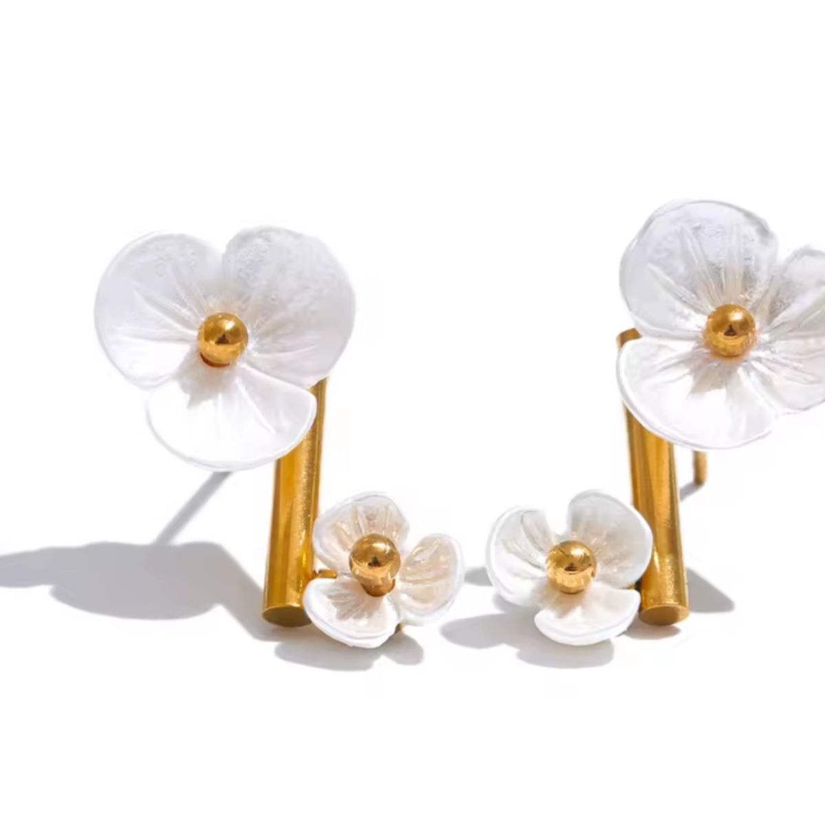 GENERICO - Aros Orquídea  chapado en oro 18k