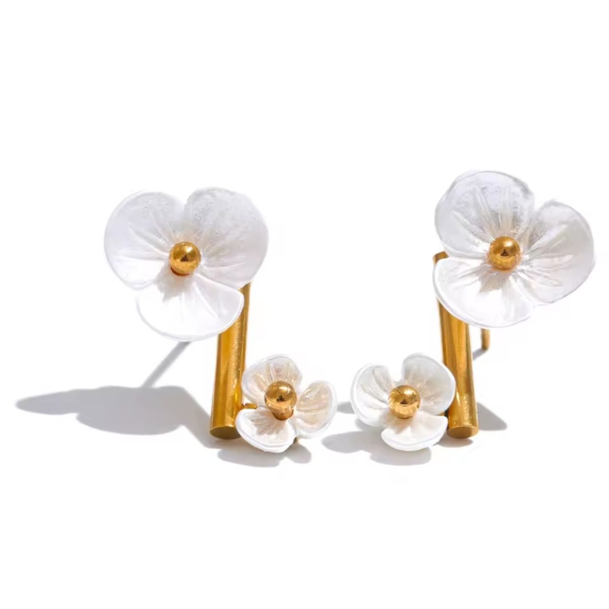 GENERICO - Aros Orquídea  chapado en oro 18k