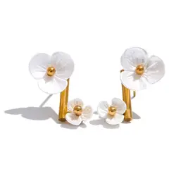 GENERICO - Aros Orquídea chapado en oro 18k