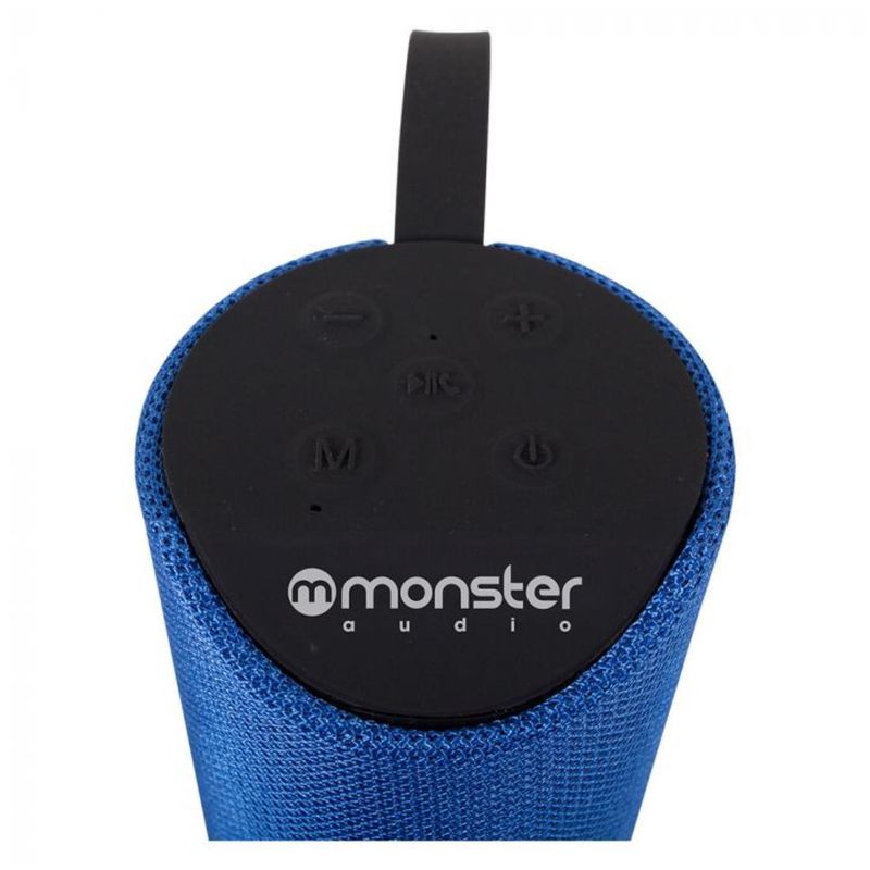 MONSTER AUDIO - Parlante Inalambrico Bluetooth TWS AUX Micro SD Azul Monster