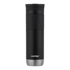 CONTIGO - Mug Byron 2.0 de acero inoxidable 710 ml, Negro con tapa SNAPSEAL y agarre texturizado