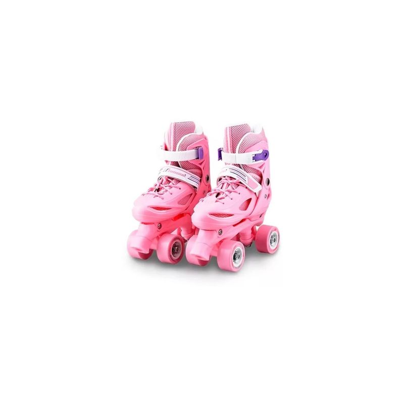 GENERICO - Patines 4 Ruedas Roller Rosado De Niña XS 25 al 29