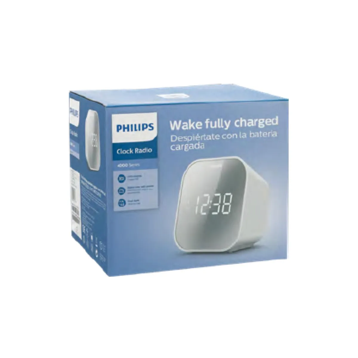 PHILIPS - Radio AM FM Reloj Digital Parlante Blanco TAR440637