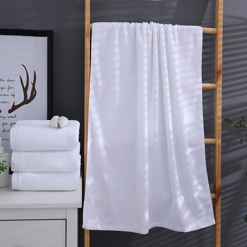 IUNIK - Pack X2 Toallas De Mano Blancas 100% Baño Algodón