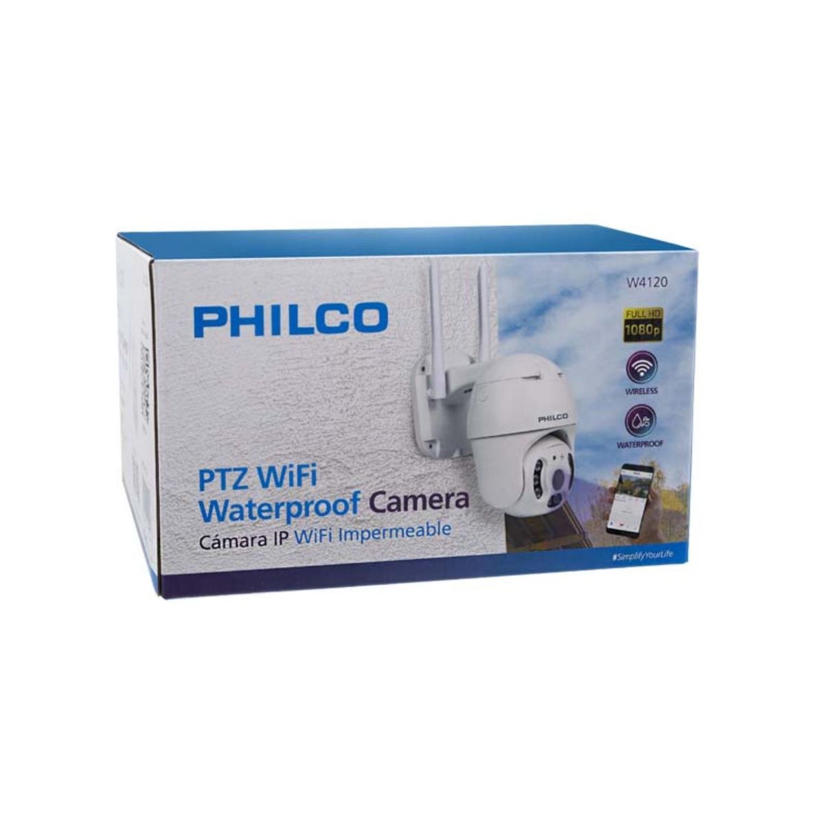PHILCO - Camara De Seguridad IP WiFi HD 1080P Blanco H265 Philco