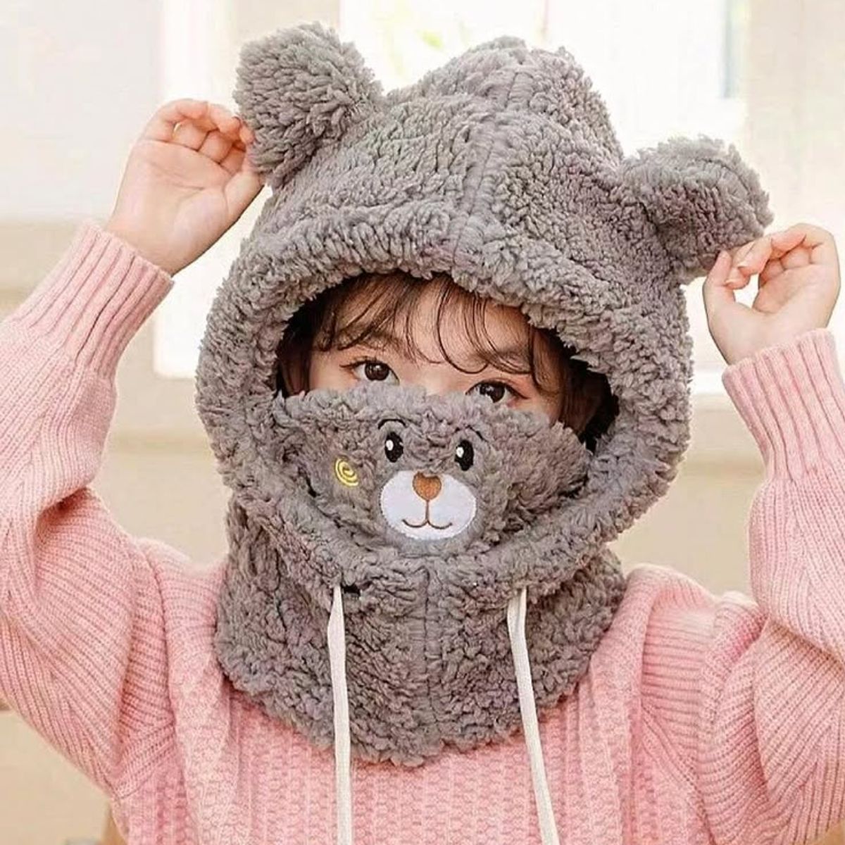 TIOZONEY - Gorro Con Orejas De Oso Polar Invierno