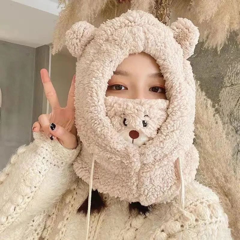 TIOZONEY - Gorro Con Orejas De Oso Polar Invierno