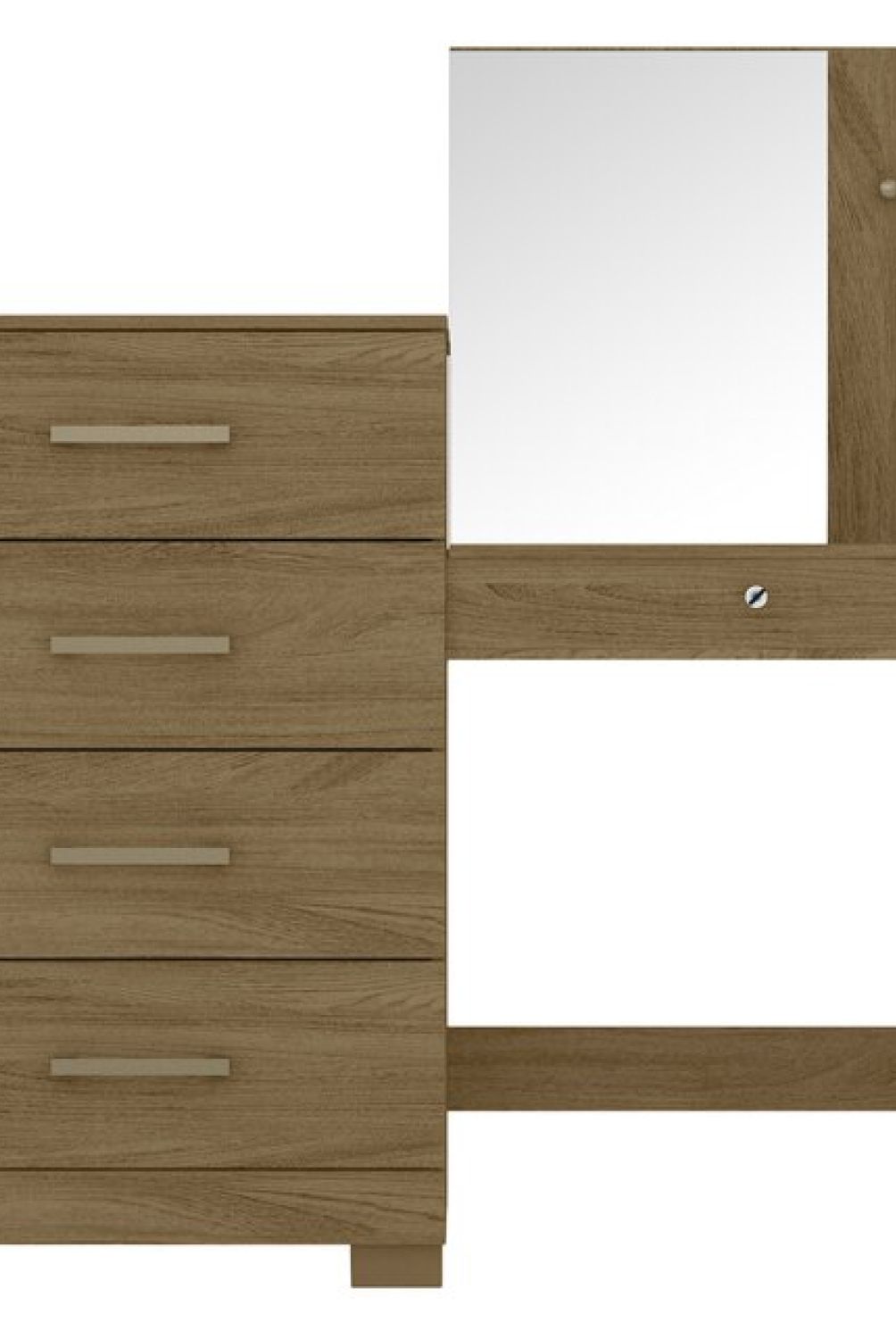 ROCH LTDA - Comoda Roch M-804 4 Cajones  Espejo Color Natural