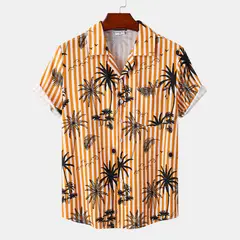 EDWINAYY - Camisa Guayabera Hawaiana Moda Casual Estilo Para Hombre