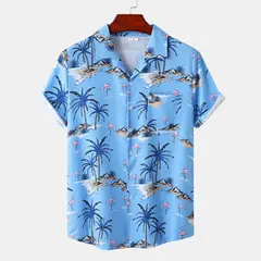 EDWINAYY - Camisa Guayabera Hawaiana Moda Casual Estilo Para Hombre