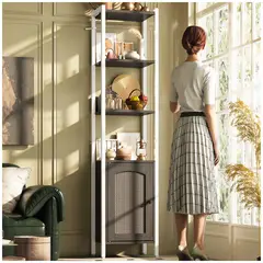 GENERICO - SIMPLE HOGAR LibreroEstante de Almacenamiento de Cocina Multiusos Gris