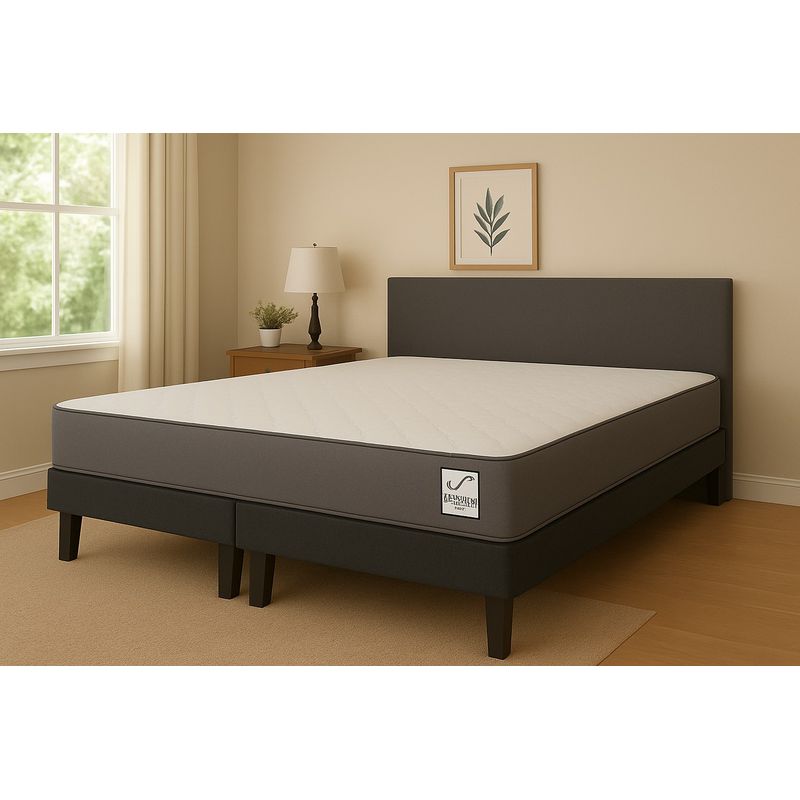 GENERICO - Cama Europea 2 plazas Basic + Respaldo Inmuebles Dreams