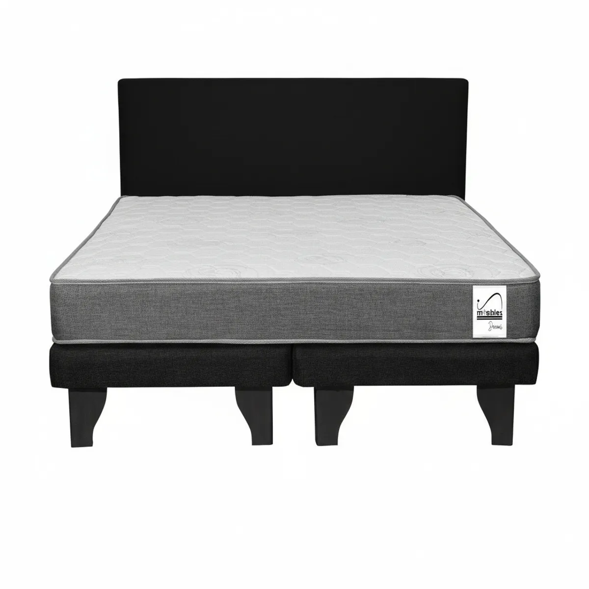 GENERICO - Cama Europea 2 plazas Basic + Respaldo Inmuebles Dreams