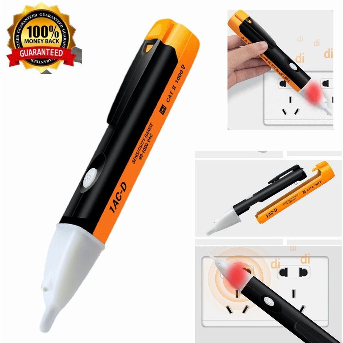 EDWINAYY - Tester Sensor Detector Lapiz Voltaje 90 - 1000 V Led Light