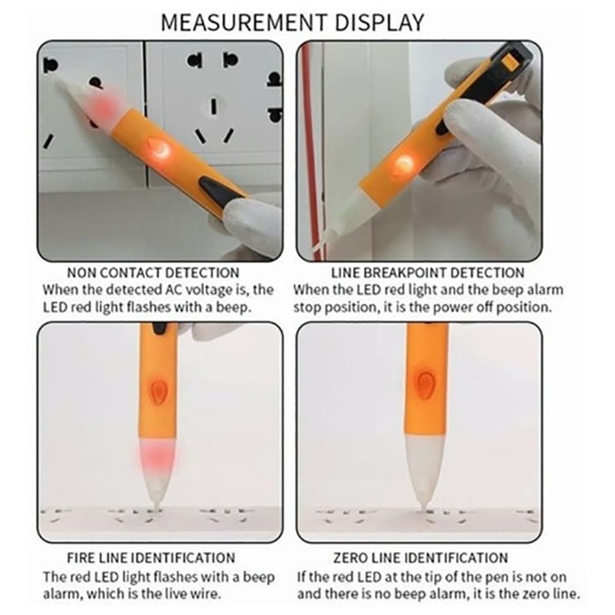 EDWINAYY - Tester Sensor Detector Lapiz Voltaje 90 - 1000 V Led Light