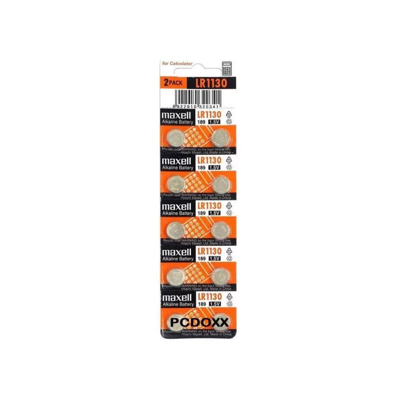 MAXELL - Pack 10 Pilas De Reloj LR1130 1.5V L1130 Maxell