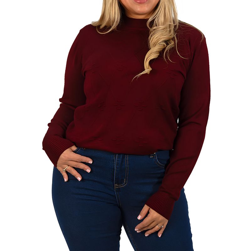 MPROPIA - Sweater básico mujer colores Extra linda Rombo
