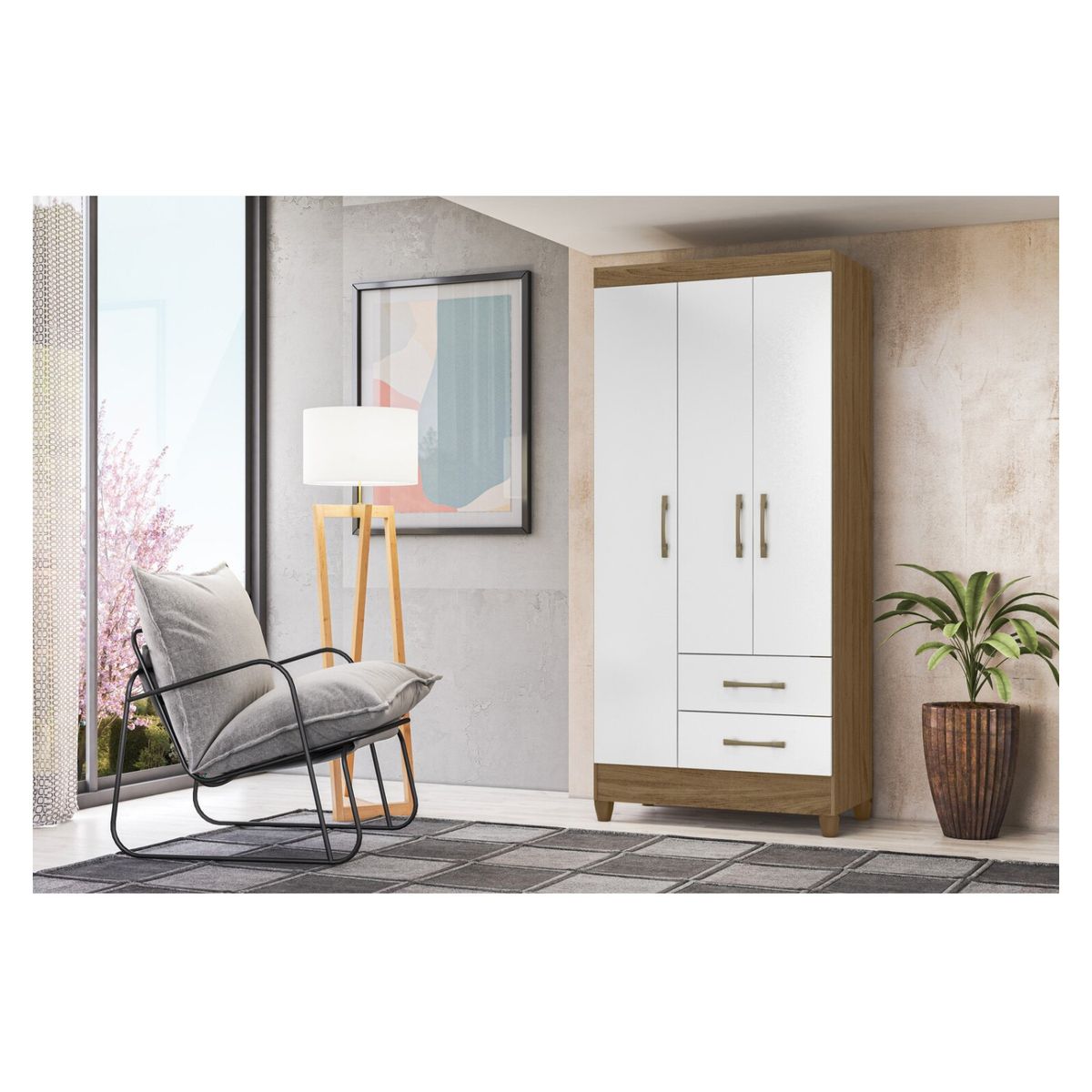 ROCH LTDA - Clóset 3 Puertas 2 Cajones M-803