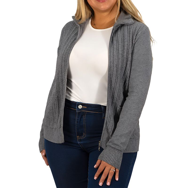 MPROPIA - Cárdigan Mujer cierre texturado colores