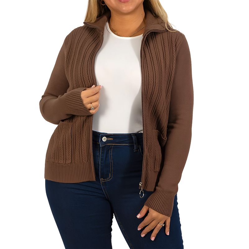 MPROPIA - Cárdigan Mujer cierre texturado colores