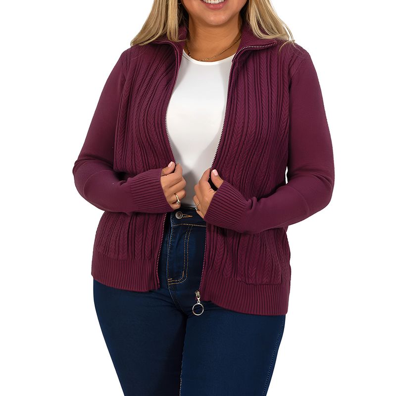 MPROPIA - Cárdigan Mujer cierre texturado colores