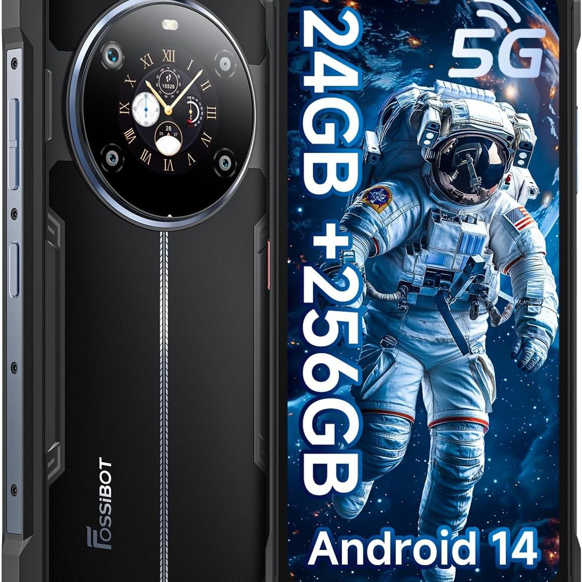 OUKITEL - FOSSIBOT F109S Celular, 24GB+256GB, 10600mAh, Android 15