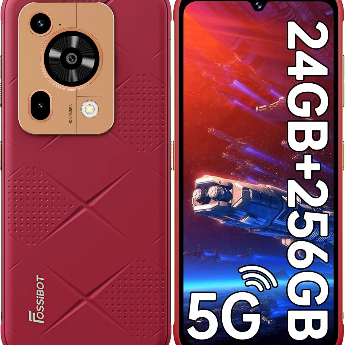 OUKITEL - FOSSiBOT F112 Pro 5G Celular, 24GB+256GB,  Android 14, NFC