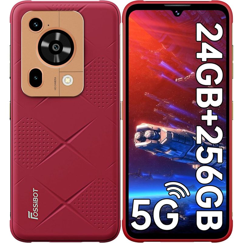 OUKITEL - FOSSiBOT F112 Pro 5G Celular, 24GB+256GB,  Android 14, NFC