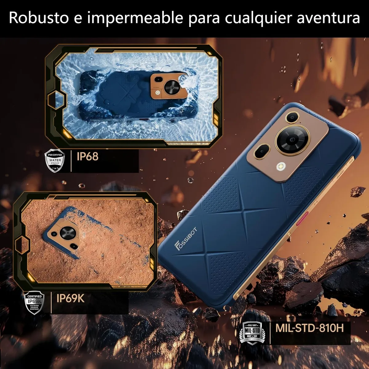 OUKITEL - FOSSiBOT F112 Pro 5G Celular, 24GB+256GB,  Android 14, NFC