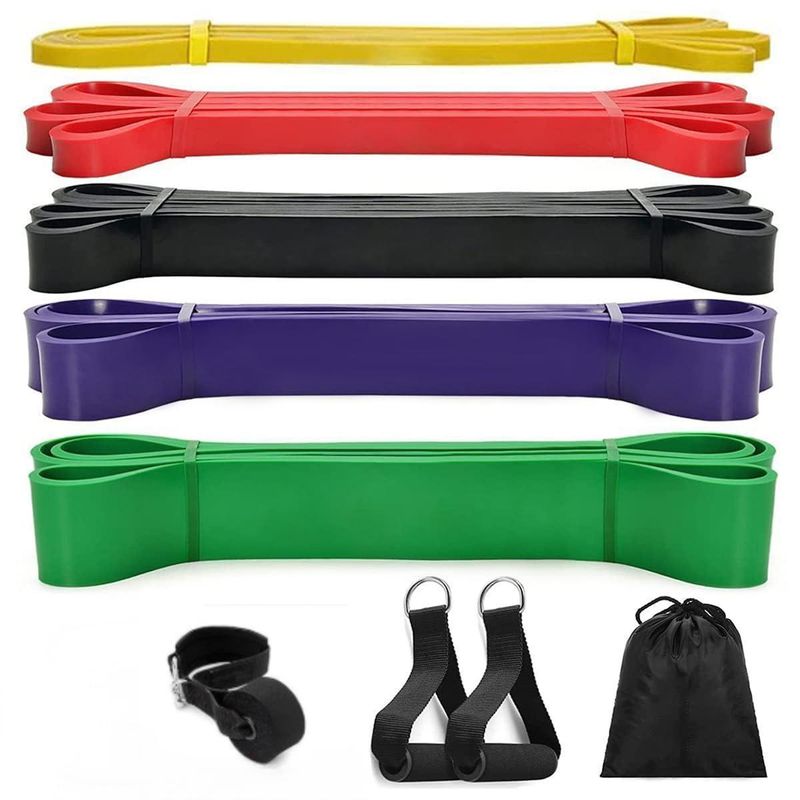 GENERICO - Bandas Elasticas Resistencia Set 5 + Accesorios Gym