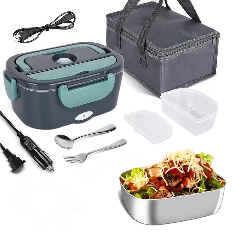 GENERICO - Lonchera Eléctrica Aluminio Portátil Calentar Comida 220v80w