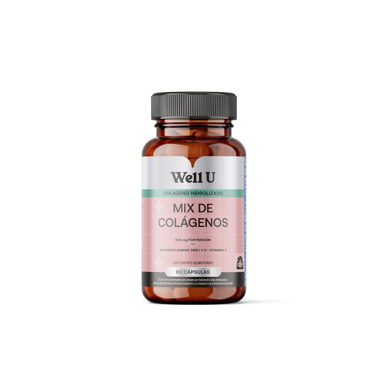 WELL U - Mix Colagenos Hidrolizados 800mg 60 Capsulas WELL U