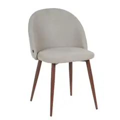 ELEMENT DESIGN - Set 4 Sillas de Comedor Nórdico con Patas Metálicas Tela Crema Neutro