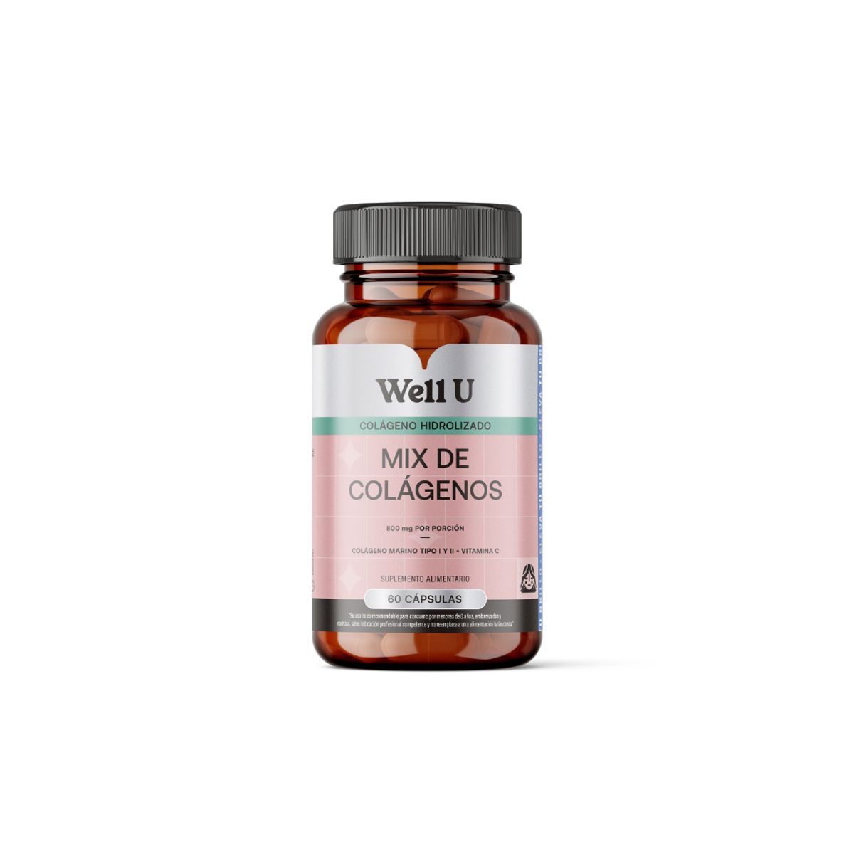 WELL U - Pack x 3 Colagenos Hidrolizados 800mg 60 Capsulas WELL U