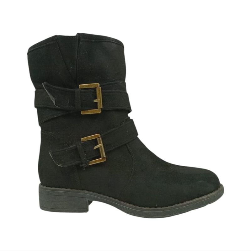 HERIEL - Bota Negra Taco Bajo Mujer