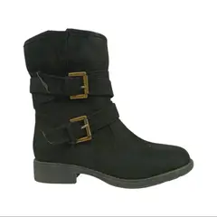 HERIEL - Bota Negra Taco Bajo Mujer