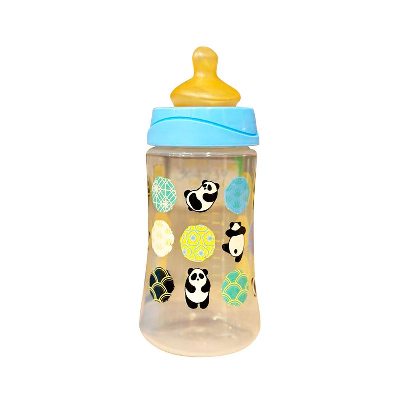 SUAVINEX - MAMADERA 270ML ANATÓMICA LÁTEX 0-6M PANDA AZUL