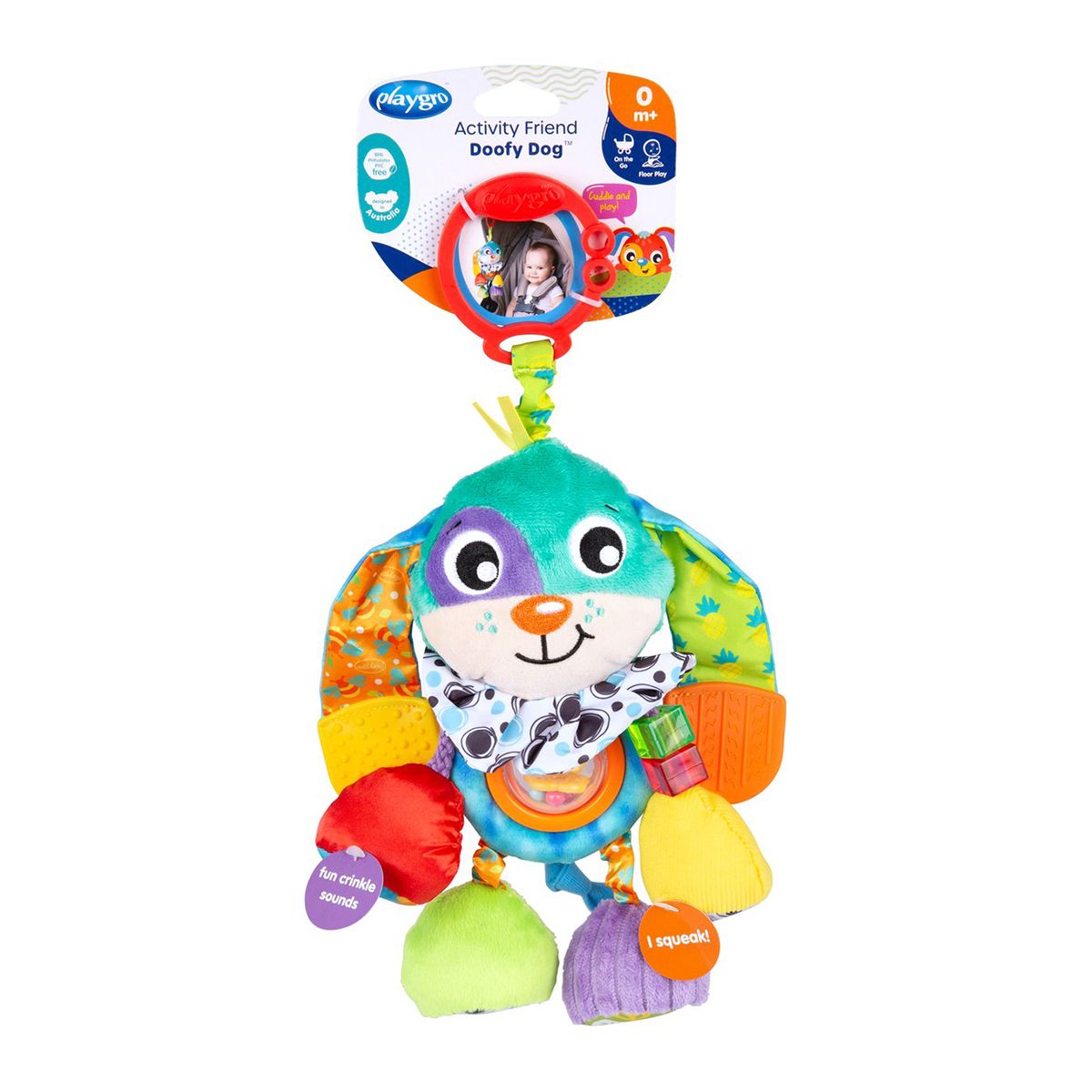 PLAYGRO - Sonajero Colgante Activity Friend Perro Doofy Playgro