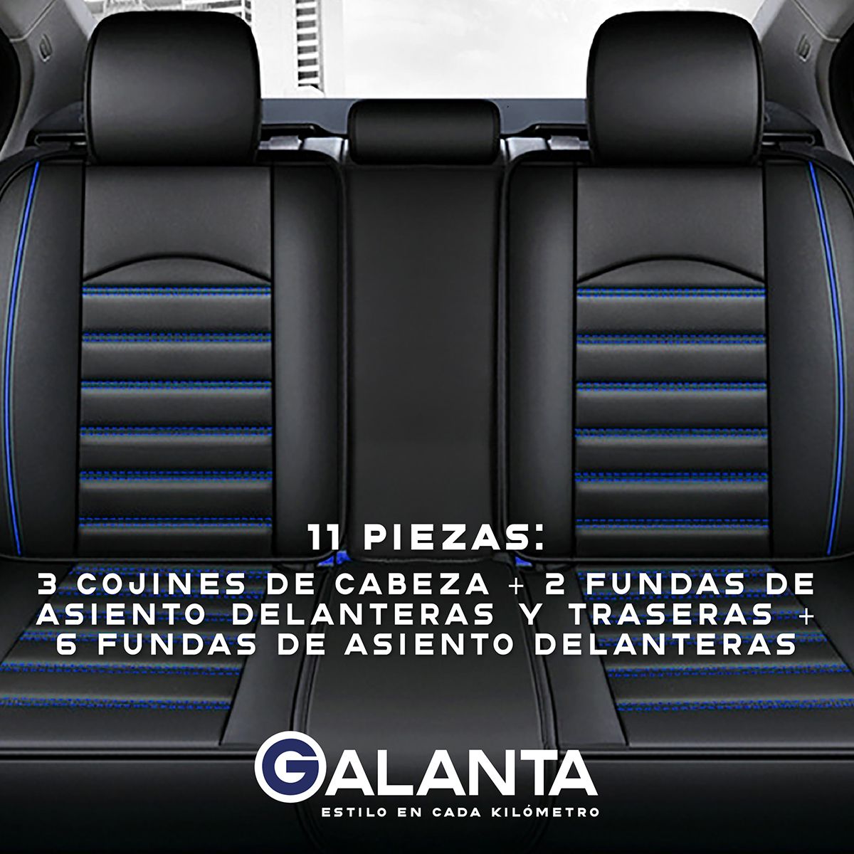 GALANTA - Funda Cubre Asiento Galanta Eco cuero Set 5 Asientos Luxury
