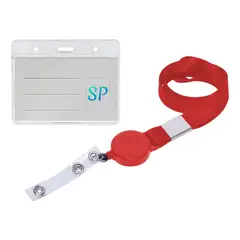 GENERICO - Pack 5 Porta Credenciales Con Lanyard Retráctil 115 x 95 mm