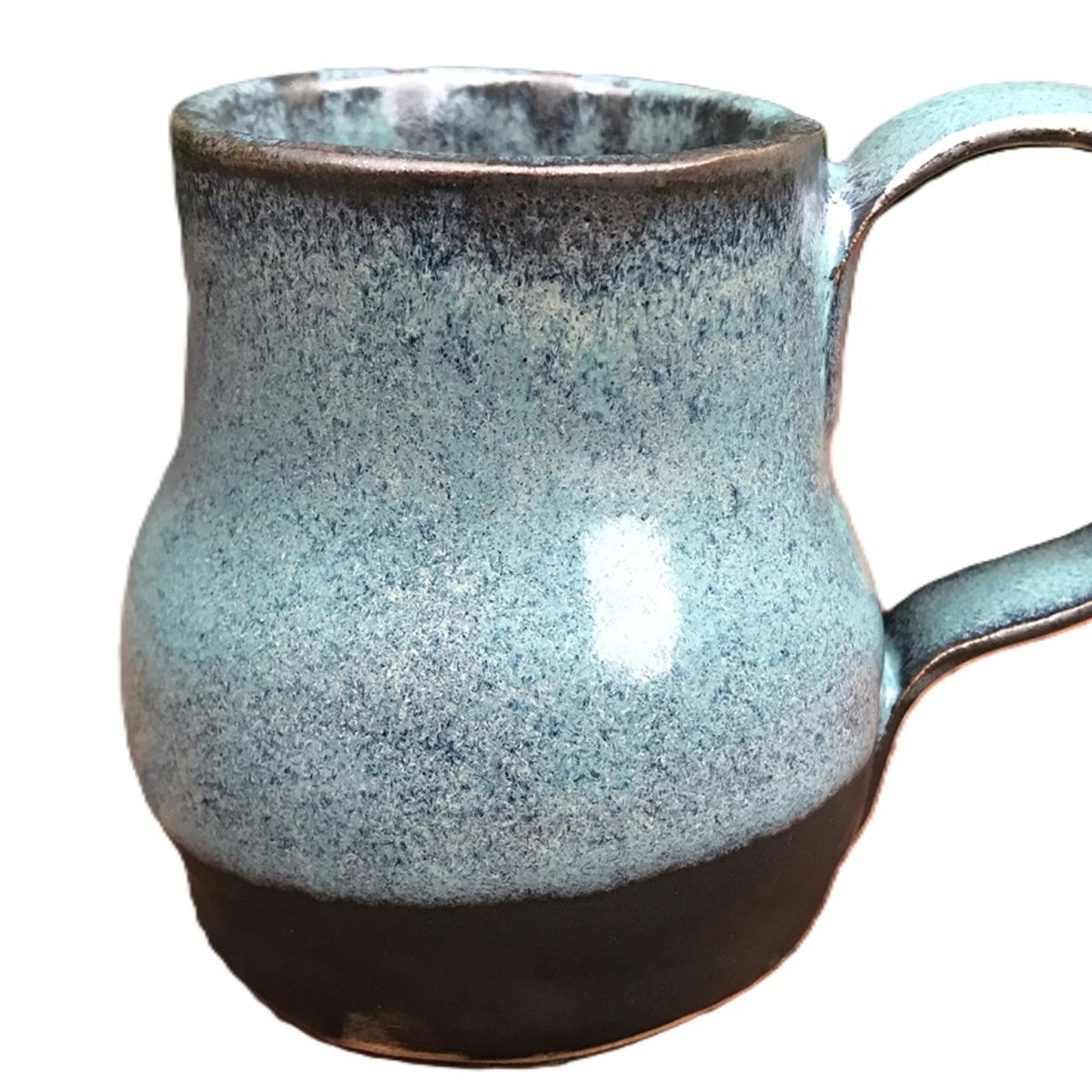 GENERICO - Mate color negro turquesa en Cerámica Gres Hecho a Mano