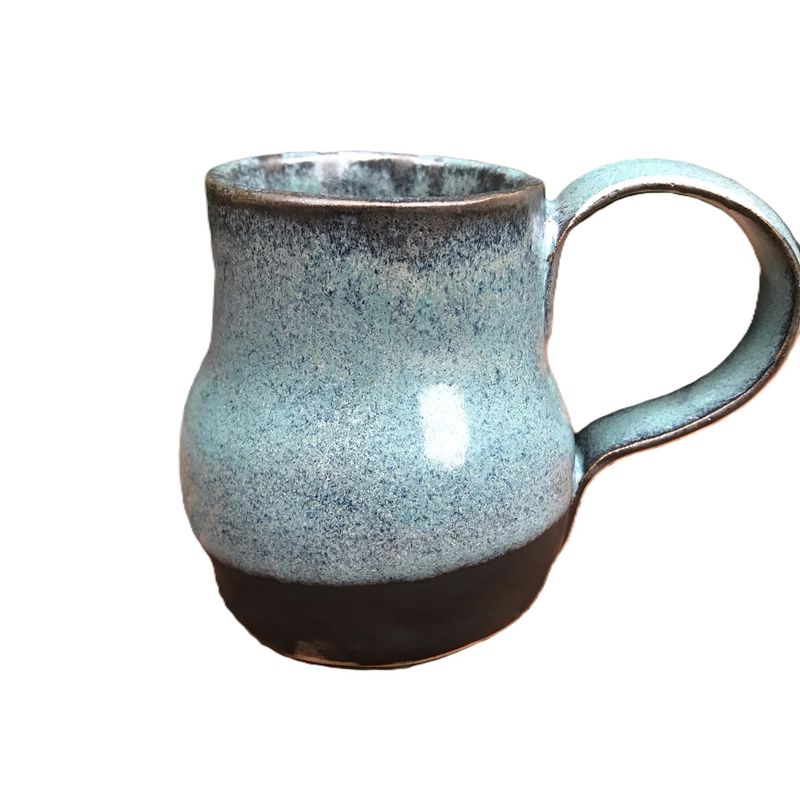 GENERICO - Mate color negro turquesa en Cerámica Gres Hecho a Mano