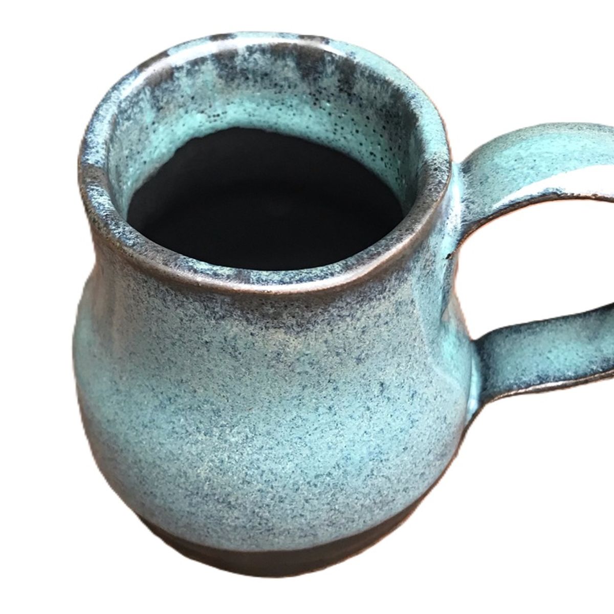 GENERICO - Mate color negro turquesa en Cerámica Gres Hecho a Mano