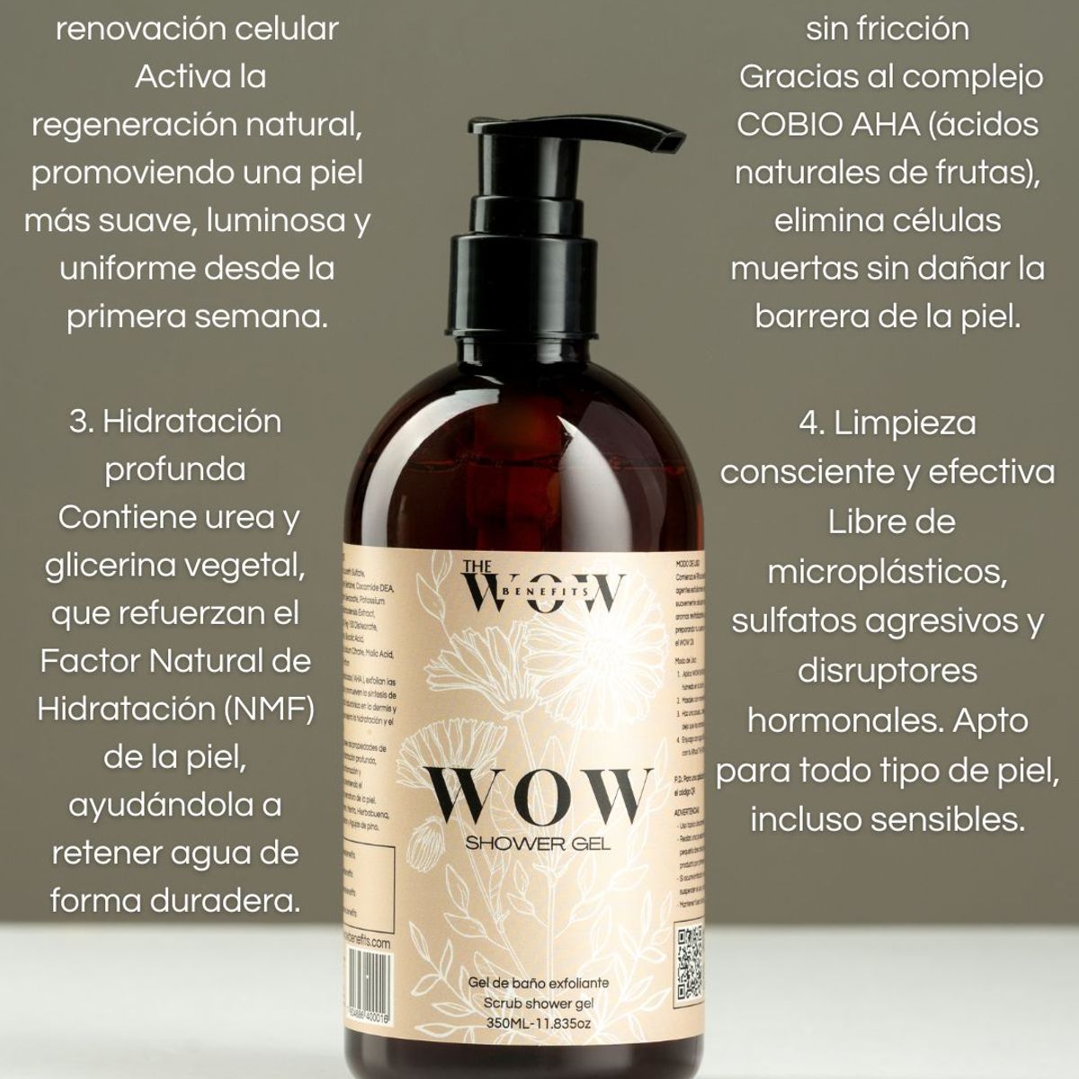 THE WOW BENEFITS - GEL DE DUCHA EXFOLIANTE