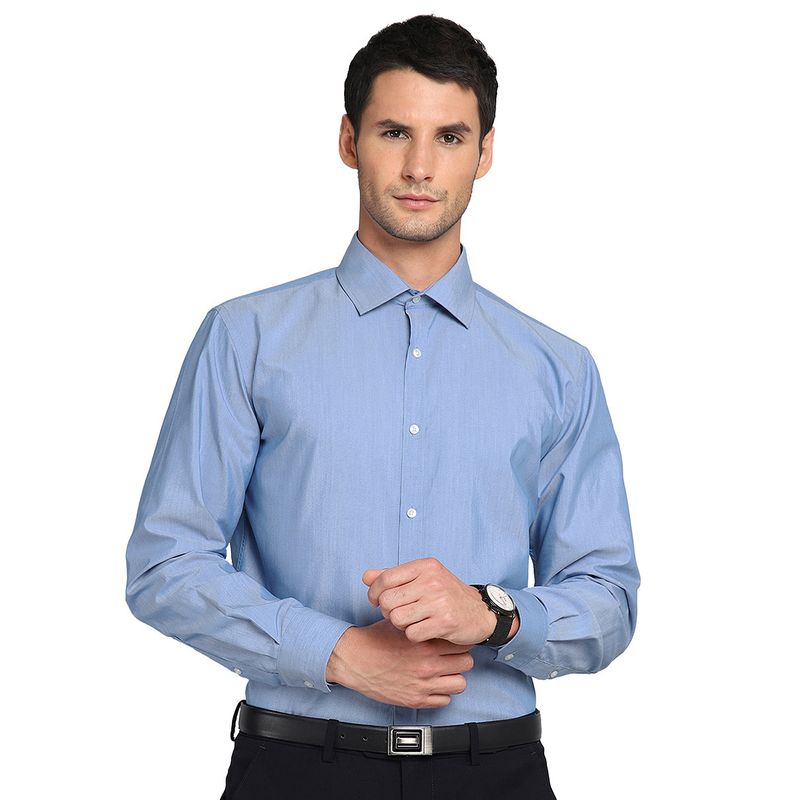 VAN HEUSEN - Camisa Azul Claro Hombre Formal Tailored Fit Sin Bolsillo Van Heusen