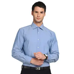 VAN HEUSEN - Camisa Azul Claro Hombre Formal Tailored Fit Sin Bolsillo
