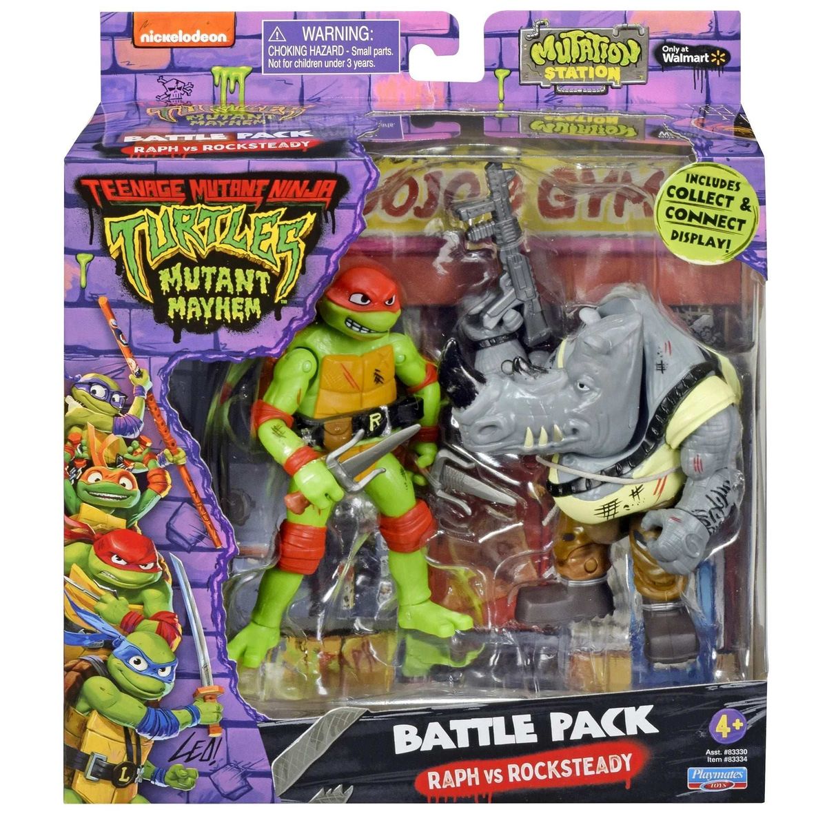 TORTUGAS NINJA - Las Tortugas Ninja Pack 2 Figuras Leonardo Vs Superfly 10 cm